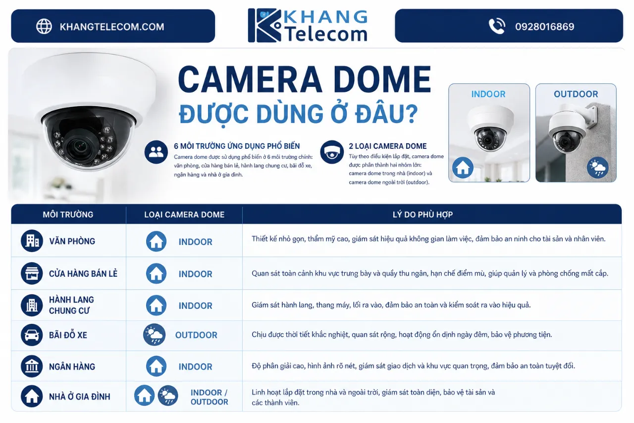 Camera Dome Được Dùng Ở Đâu?