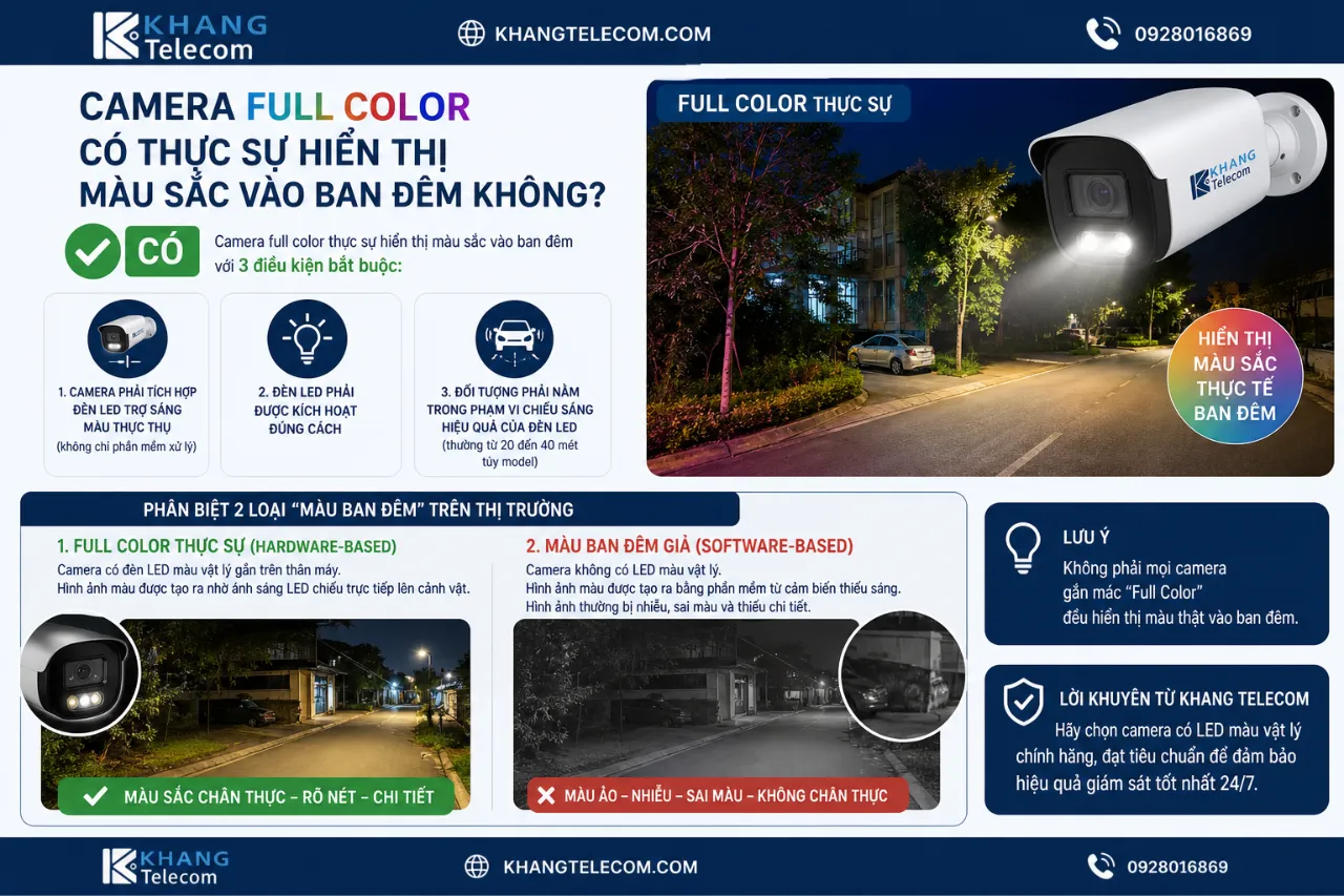 Camera Full Color Có Thực Sự Hiển Thị Màu Sắc Vào Ban Đêm Không?