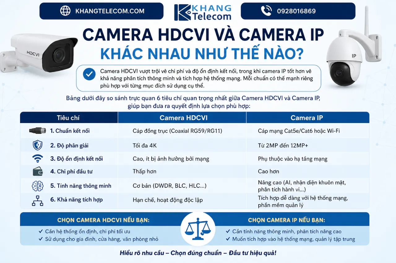 Camera HDCVI Và Camera IP Khác Nhau Như Thế Nào?