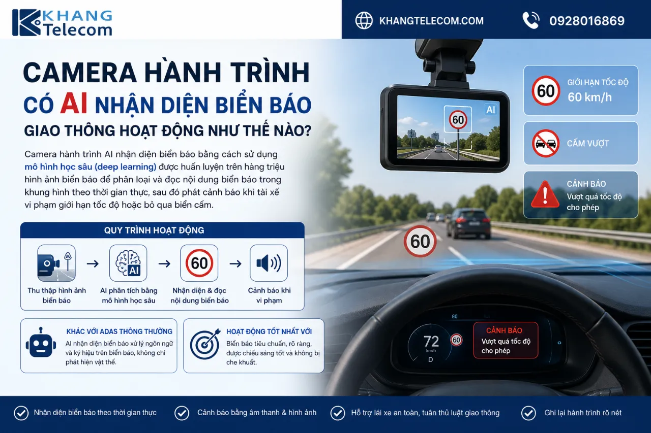 Camera Hành Trình Có AI Nhận Diện Biển Báo Giao Thông Hoạt Động Như Thế Nào?