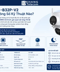 Camera Wifi Dùng Pin IPC-B32P-V2: 3MP, PIR, Đàm Thoại