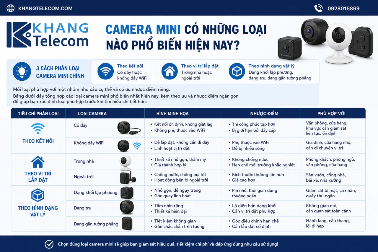 Camera Mini Có Những Loại Nào Phổ Biến Hiện Nay?