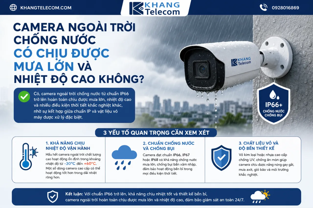 Camera Ngoài Trời Chống Nước Có Chịu Được Mưa Lớn Và Nhiệt Độ Cao Không?