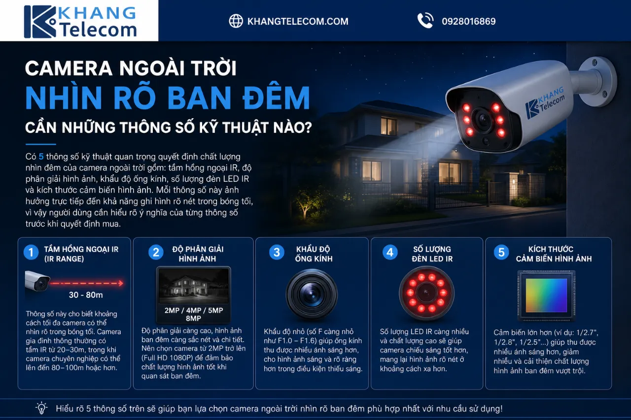Camera Ngoài Trời Nhìn Rõ Ban Đêm Cần Những Thông Số Kỹ Thuật Nào?
