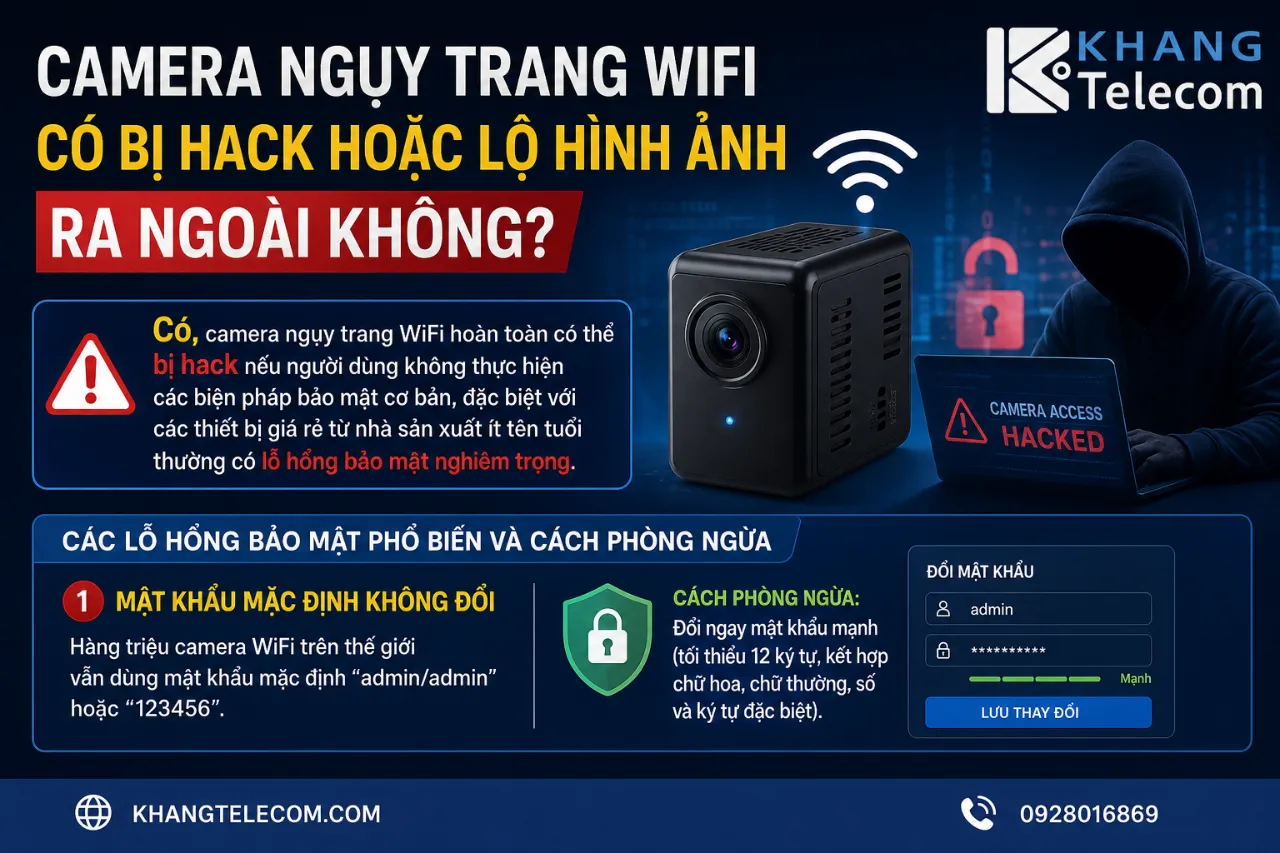 Camera Ngụy Trang WiFi Có Bị Hack Hoặc Lộ Hình Ảnh Ra Ngoài Không?