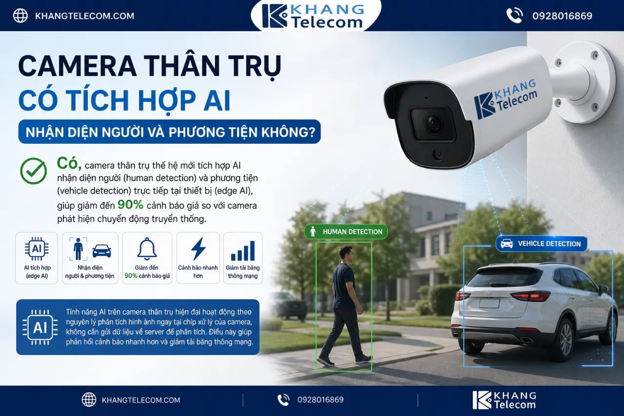 Camera Thân Trụ Có Tích Hợp AI Nhận Diện Người Và Phương Tiện Không?