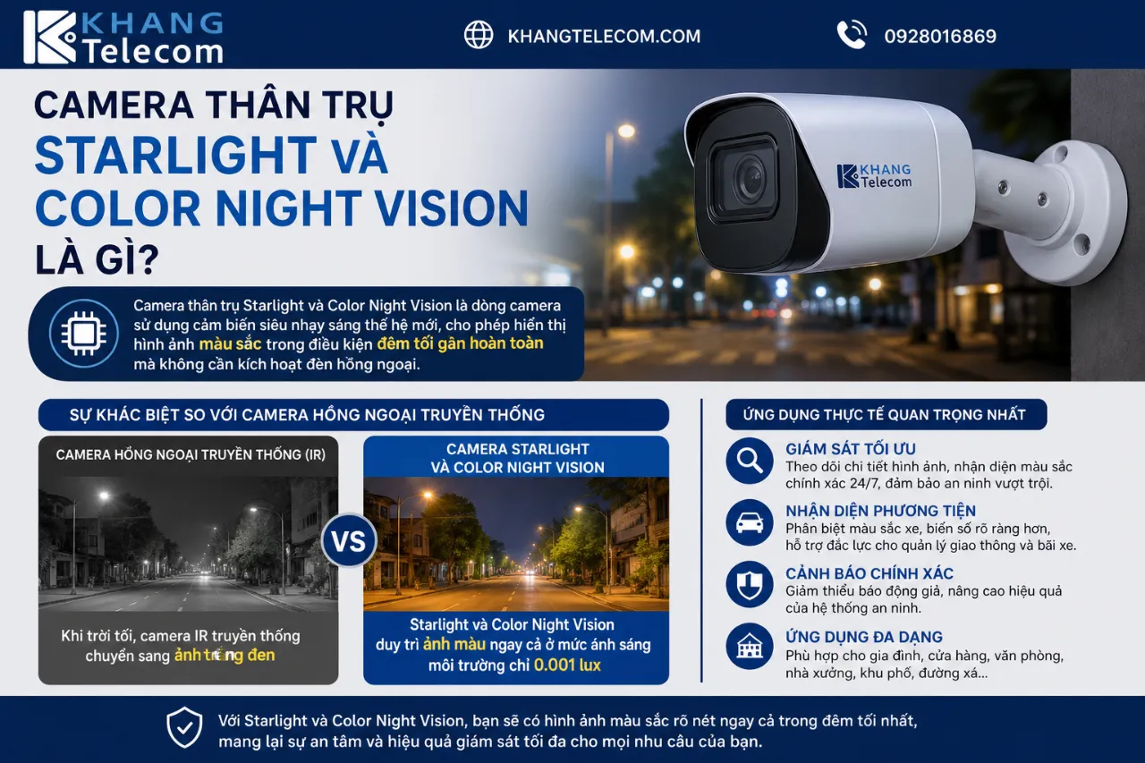 Camera Thân Trụ Starlight Và Color Night Vision Là Gì?
