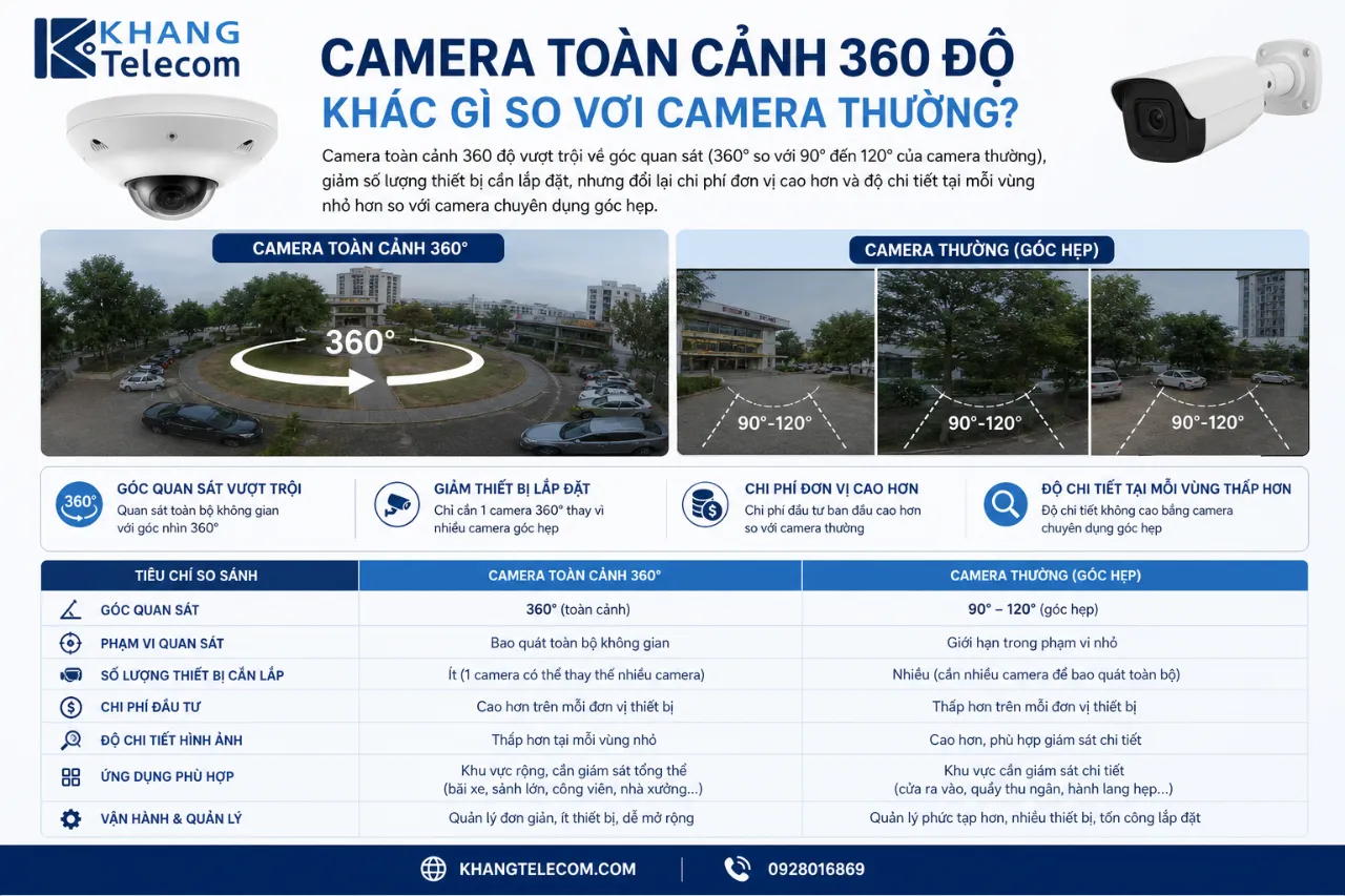 Camera Toàn Cảnh 360 Độ Khác Gì So Với Camera Thường?