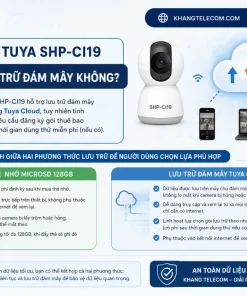 Camera IP Trong Nhà Tuya SHP-CI19: 3MP, Xoay 360°, H.265, 128GB