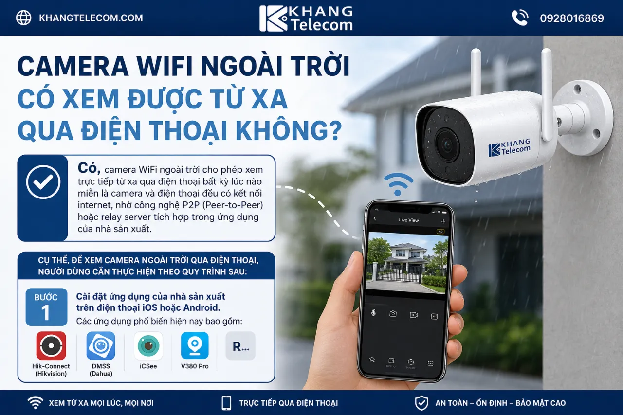 Camera WiFi Ngoài Trời Có Xem Được Từ Xa Qua Điện Thoại Không?