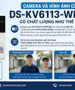 Camera Chuông Cửa DS-KV6113-WPE1(B): WiFi, 128GB, IP65