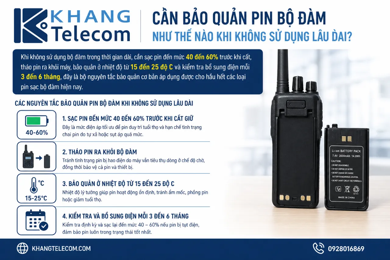 Cần Bảo Quản Pin Bộ Đàm Như Thế Nào Khi Không Sử Dụng Lâu Dài?