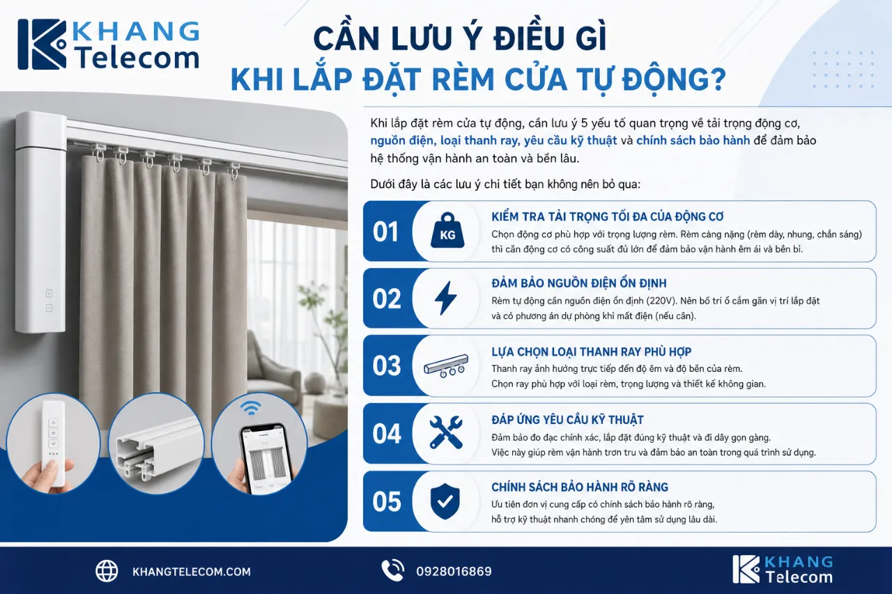 Cần Lưu Ý Điều Gì Khi Lắp Đặt Rèm Cửa Tự Động?