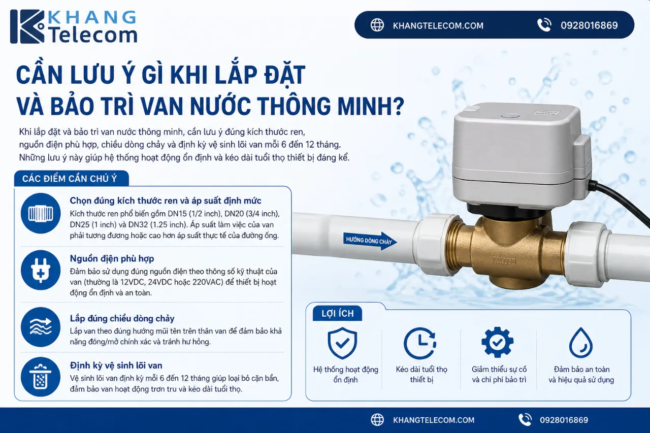 Cần Lưu Ý Gì Khi Lắp Đặt Và Bảo Trì Van Nước Thông Minh?