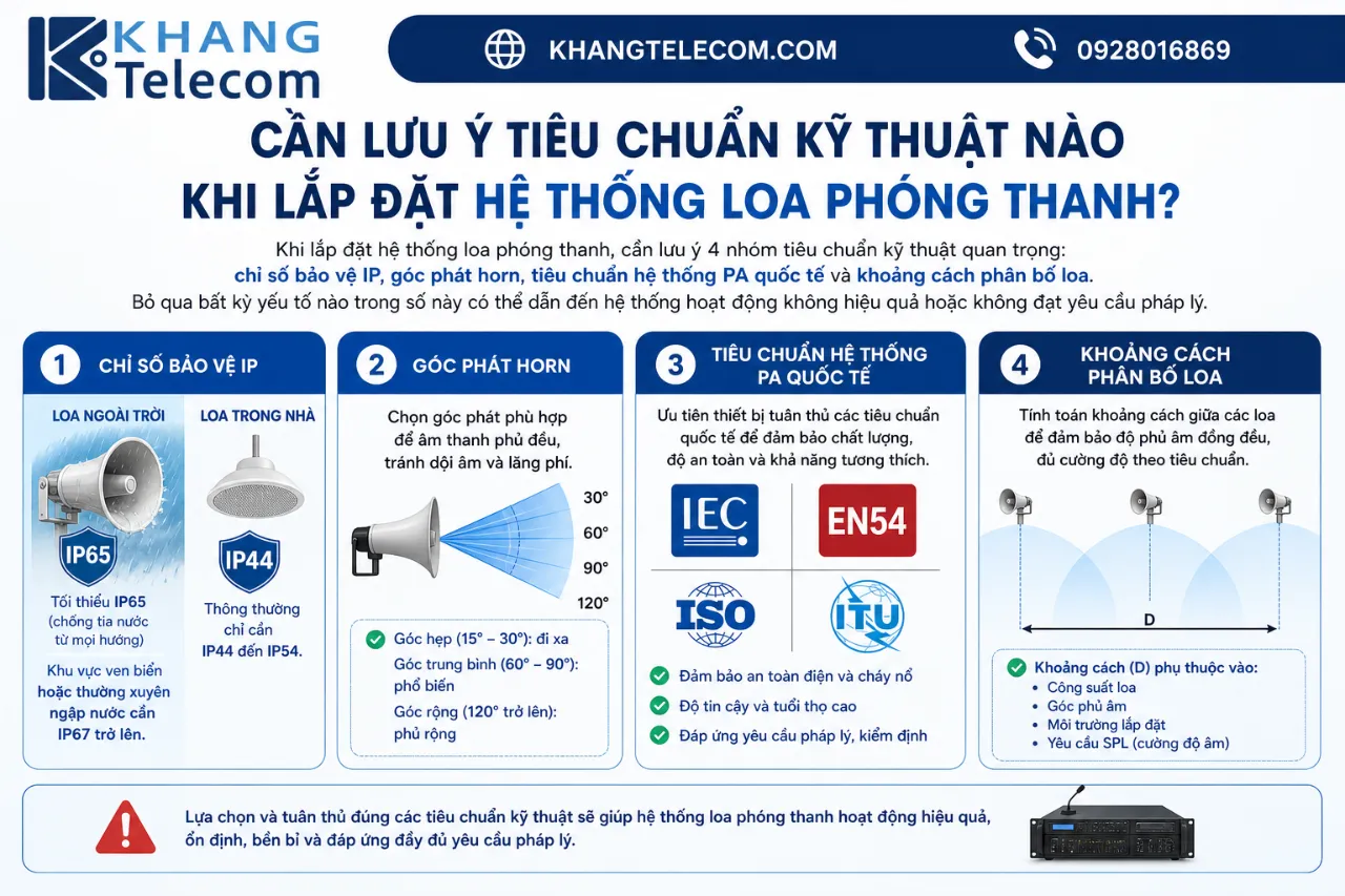 Cần Lưu Ý Tiêu Chuẩn Kỹ Thuật Nào Khi Lắp Đặt Hệ Thống Loa Phóng Thanh?