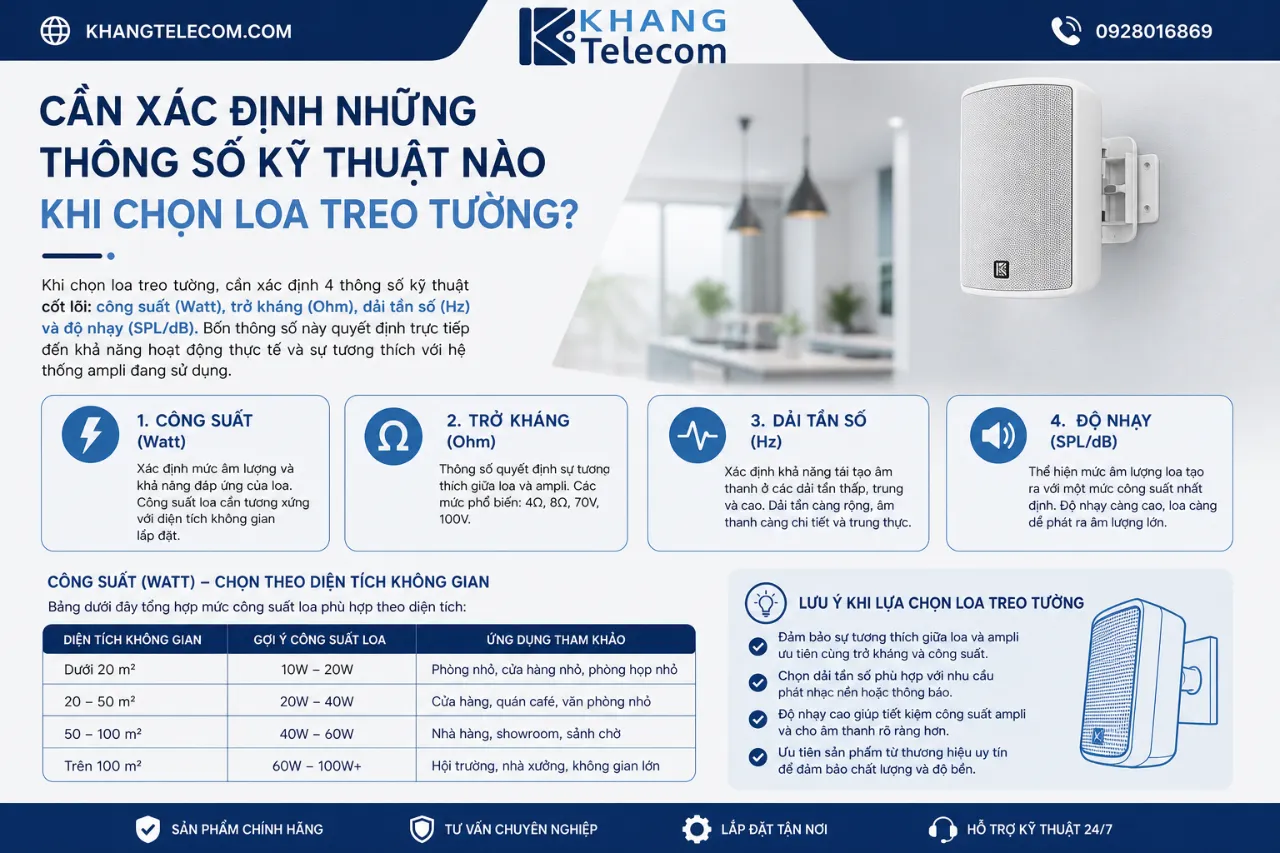 Cần Xác Định Những Thông Số Kỹ Thuật Nào Khi Chọn Loa Treo Tường?