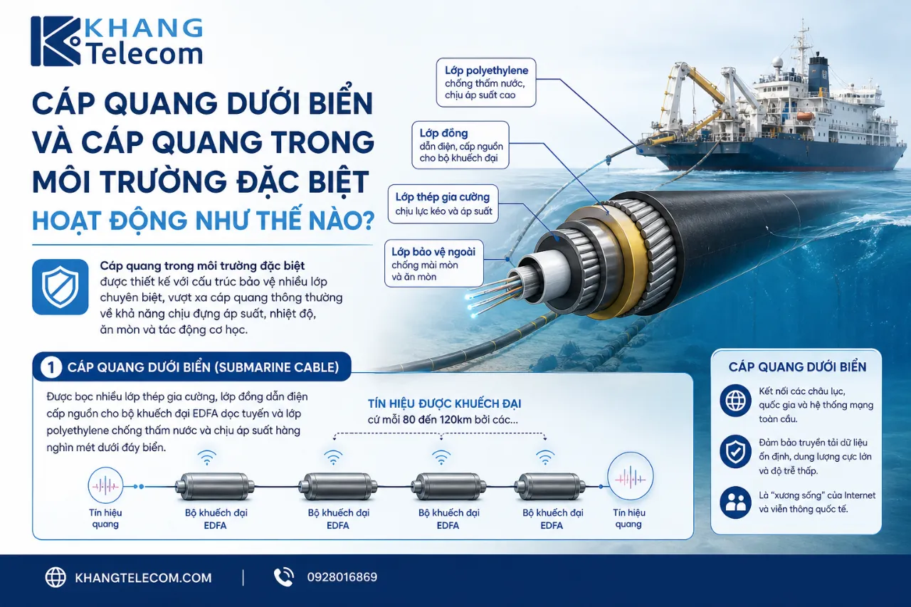 Cáp Quang Dưới Biển Và Cáp Quang Trong Môi Trường Đặc Biệt Hoạt Động Như Thế Nào?