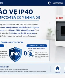 Tủ Điện Âm Tường Sino E4FC2/4SA: 2-4 Module, ABS, IP40, Đế Nhựa