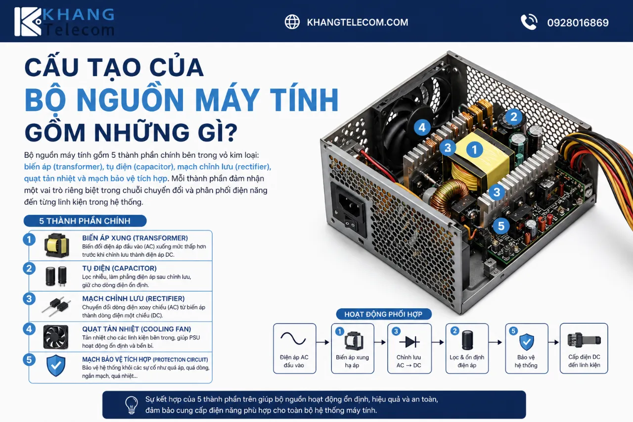 Cấu Tạo Của Bộ Nguồn Máy Tính Gồm Những Gì?