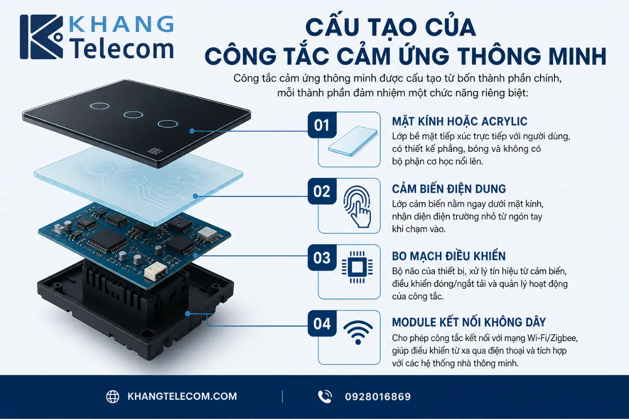 Cấu Tạo Của Công Tắc Cảm Ứng Thông Minh