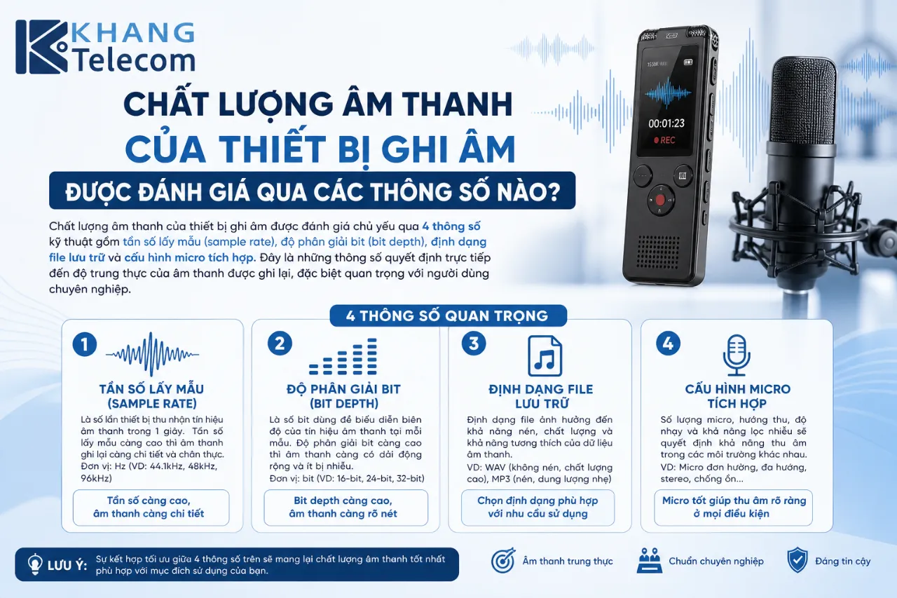 Chất Lượng Âm Thanh Của Thiết Bị Ghi Âm Được Đánh Giá Qua Các Thông Số Nào?