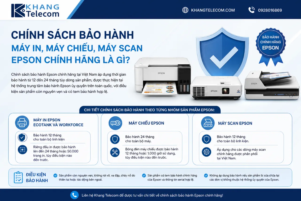 Chính Sách Bảo Hành Máy In, Máy Chiếu, Máy Scan Epson Chính Hãng Là Gì?