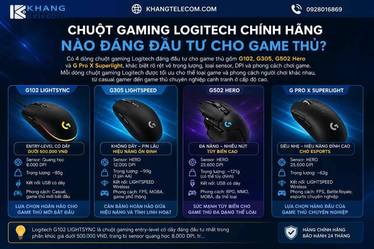 Chuột Gaming Logitech Chính Hãng Nào Đáng Đầu Tư Cho Game Thủ?