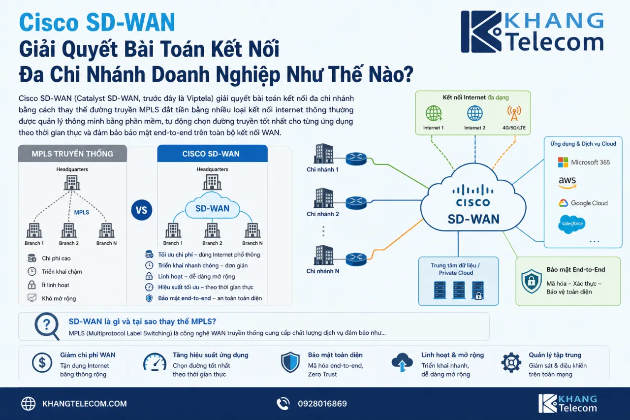 Cisco SD-WAN Giải Quyết Bài Toán Kết Nối Đa Chi Nhánh Doanh Nghiệp Như Thế Nào?