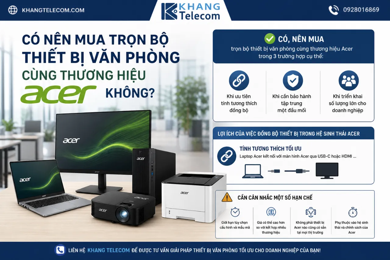 Có Nên Mua Trọn Bộ Thiết Bị Văn Phòng Cùng Thương Hiệu Acer Không?