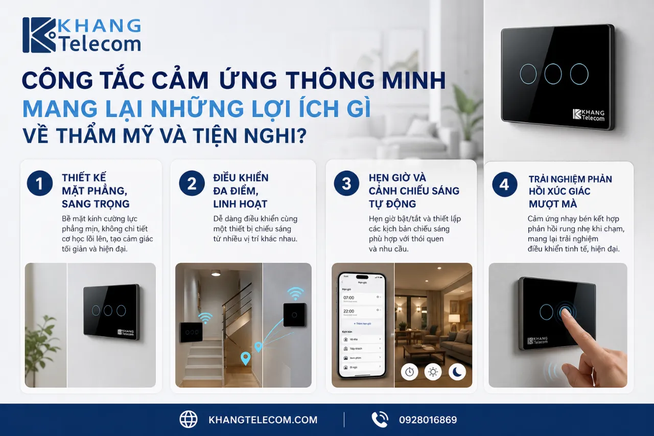 Công Tắc Cảm Ứng Thông Minh Mang Lại Những Lợi Ích Gì Về Thẩm Mỹ Và Tiện Nghi?