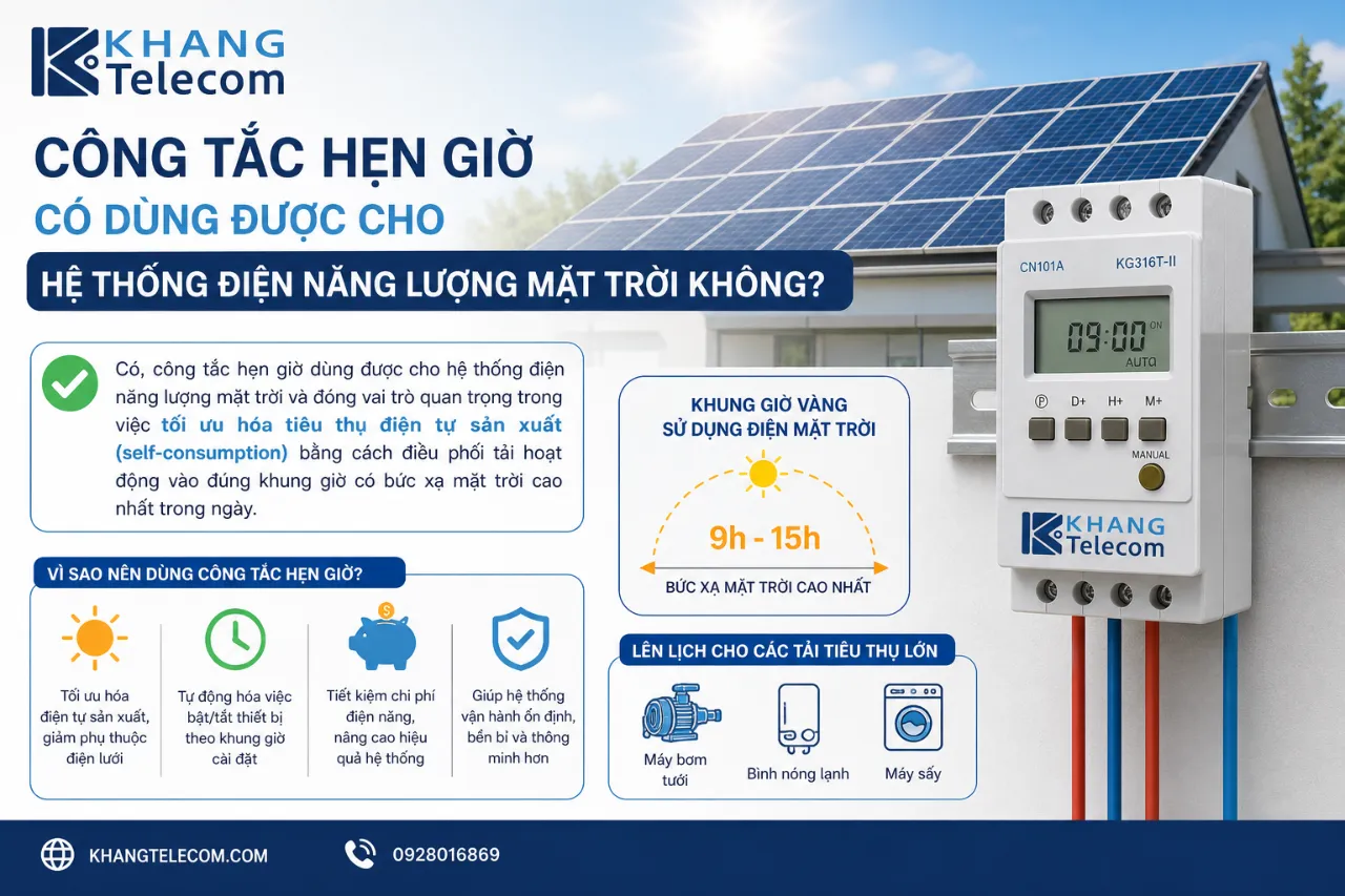 Công Tắc Hẹn Giờ Có Dùng Được Cho Hệ Thống Điện Năng Lượng Mặt Trời Không?