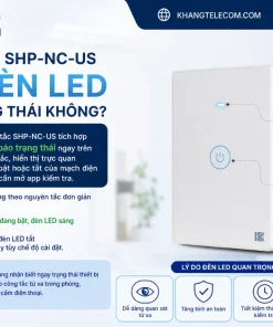 Công Tắc Cơ Wifi Tuya SHP-NC-US: App, LED, Đế Chữ Nhật