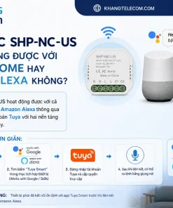 Công Tắc Cơ Wifi Tuya SHP-NC-US: App, LED, Đế Chữ Nhật