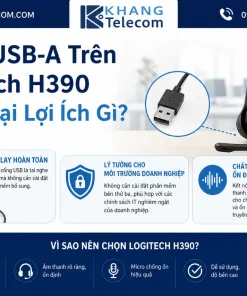 Tai Nghe USB Giảm Ồn Logitech H390: USB-A, Mic Xoay, Âm Thanh Stereo