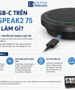 Loa Hội Nghị Jabra Speak2 75 MS Teams: Bluetooth, USB-C, 32 Giờ