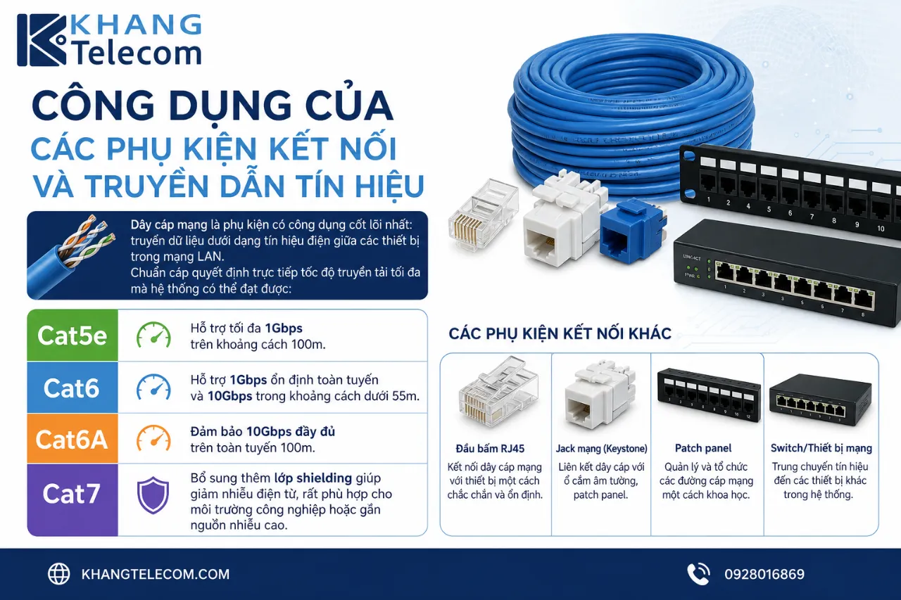 Công dụng của các phụ kiện kết nối và truyền dẫn tín hiệu