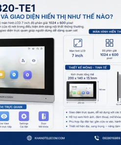 Chuông Cửa Màn Hình DS-KH6320-TE1: IP Hikvision, Màn 7 Inch, PoE