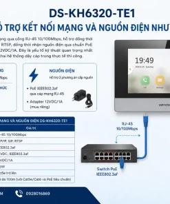 Chuông Cửa Màn Hình DS-KH6320-TE1: IP Hikvision, Màn 7 Inch, PoE