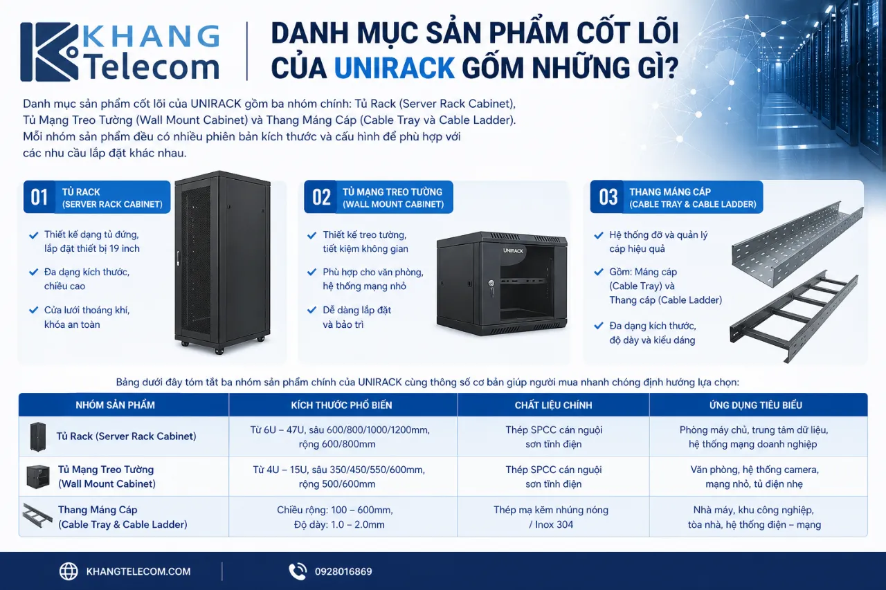 Danh Mục Sản Phẩm Cốt Lõi Của UNIRACK Gồm Những Gì?