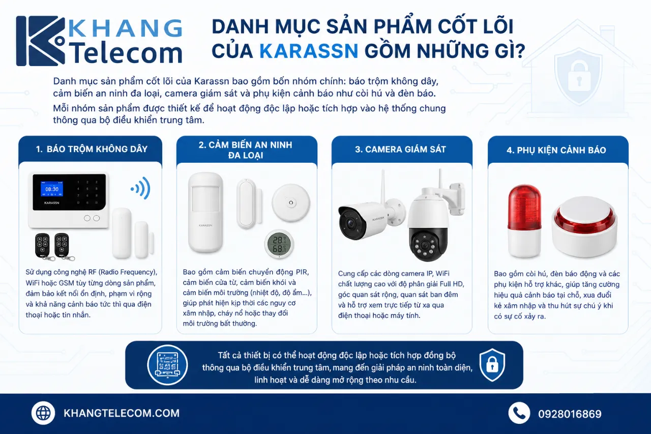 Danh mục sản phẩm cốt lõi của Karassn gồm những gì?