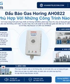 Đầu Báo Gas Horing AH0822: 12-24VDC, Buzzer, LED Báo Động