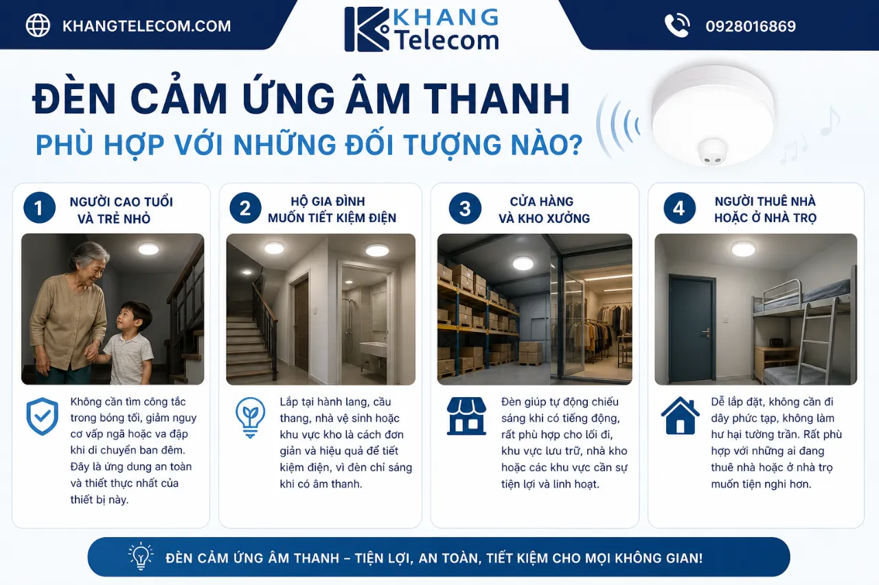 Đèn Cảm Ứng Âm Thanh Phù Hợp Với Những Đối Tượng Nào?