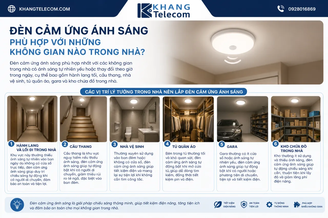 Đèn Cảm Ứng Ánh Sáng Phù Hợp Với Những Không Gian Nào Trong Nhà?
