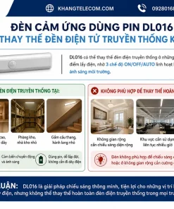 Đèn Led Cảm Ứng DL016 30cm: 20 LED, PIR 5m, Pin AA