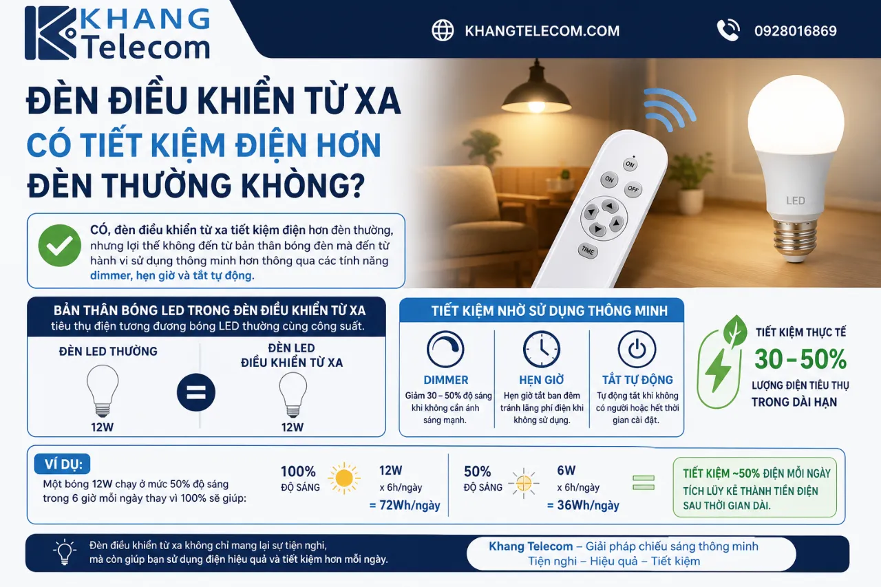Đèn Điều Khiển Từ Xa Có Tiết Kiệm Điện Hơn Đèn Thường Không?