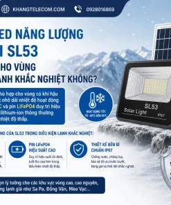 Đèn Pha LED Năng Lượng Mặt Trời SL53: 300W, IP65, 200m²