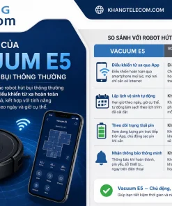 Robot Hút Bụi Vacuum E5: 2000Pa, Hộp Bụi 400ml, App