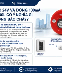 Đầu Báo Khói Quang Có Dây YSD-30L: DC 24V, 100mA, Yun Yang