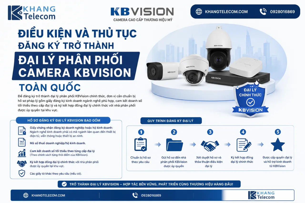 Điều Kiện Và Thủ Tục Đăng Ký Trở Thành Đại Lý Phân Phối Camera KBVision Toàn Quốc