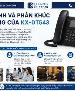 Điện Thoại Panasonic KX-DT543: LCD 3 Dòng, 24 Phím, Loa Ngoài